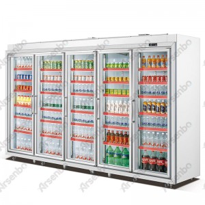 雅绅宝供应超市五门大冰柜 立式分体冰箱 便利店冷藏冰柜