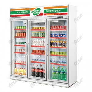 三门饮料展示冰箱 立式冷藏保鲜冰柜 立式风冷冷藏柜