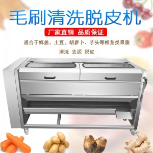ZYTP-1800土豆生姜洋芋清洗去皮机 根茎类蔬菜清洗抛光去皮洗菜机
