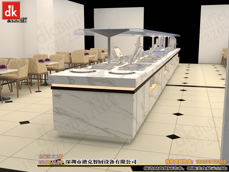订做自助餐厅取餐台 爵士白全包自助餐台设计制作 多功能自助餐桌