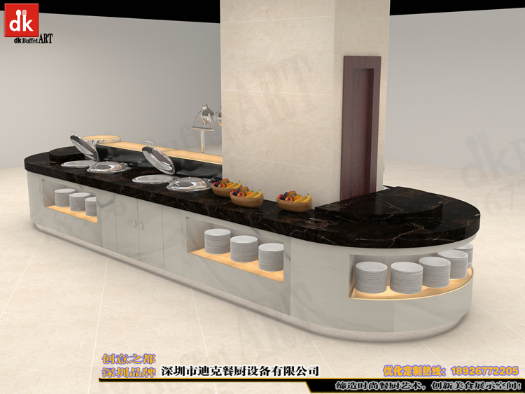 1589268089871826.jpg 深圳迪克品牌椭圆形自助餐台定制 订做餐厅家具大理石自助餐台十余年品质 移动布菲台布置 自助餐图 (2).jpg