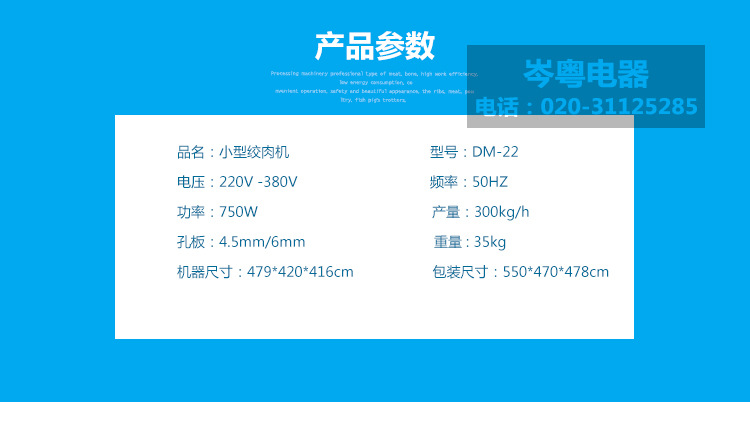 DM-22型商用绞肉机 家商两用绞肉机商用碎肉绞肉机食品机械设备