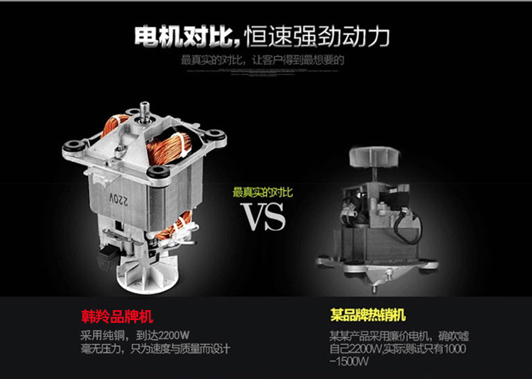 韩羚HL-400D豆浆机料理机现磨无渣商用大容量果汁破壁机搅拌机4L