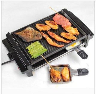 韩式家用电烧烤炉商用无烟烤肉机双层不沾烤肉锅电烧烤架送6烤勺