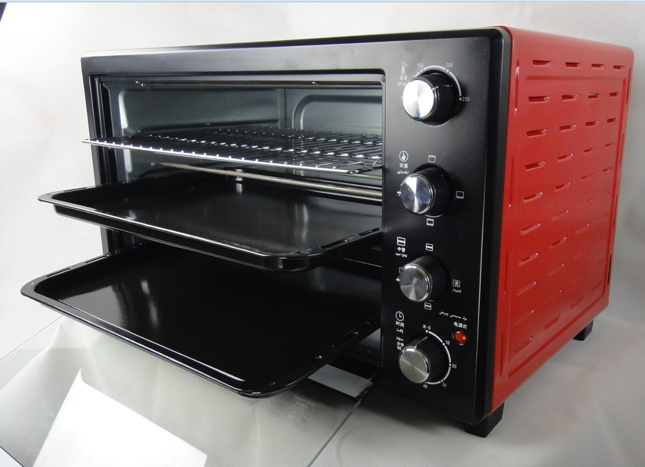 厂家批发大容量60L家用多功能电烤箱商用烘焙不锈钢旋钮蛋糕机