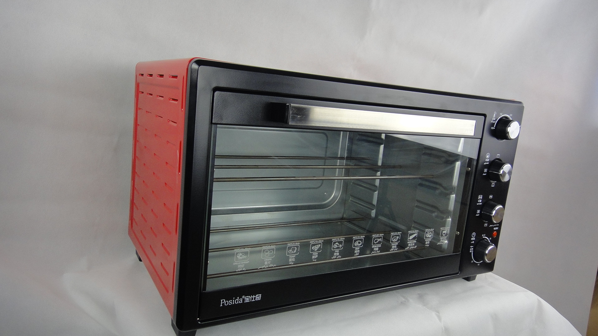 厂家批发大容量60L家用多功能电烤箱商用烘焙不锈钢旋钮蛋糕机