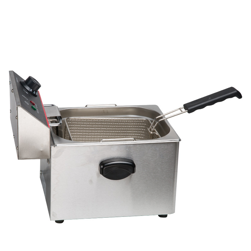 商用电炸炉11L不锈钢加厚油炸锅鸡米花薯条双缸炸鸡炉 小吃设备