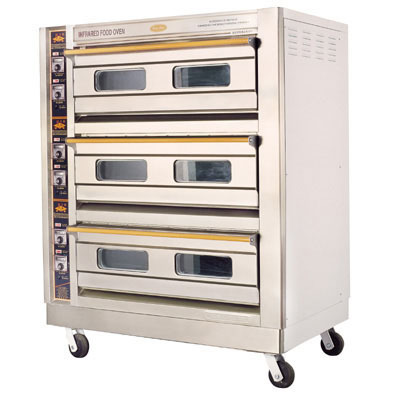 恒联GL-6A不锈钢三层六盘电烤箱 烘烤炉 商用厨房设备 西饼房烤箱