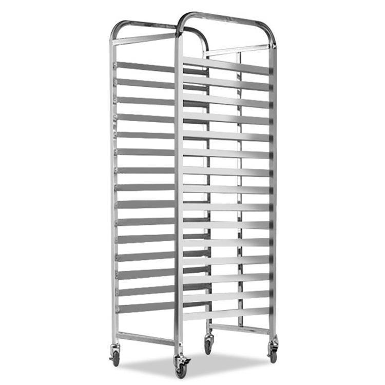 不锈钢烤盘架子车面包架子置物架12层托盘架密封15层饼架车饼盘车