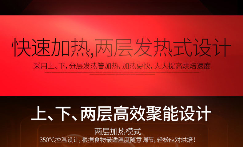 乐创 烤箱商用二层四盘大型烤炉蛋糕面包披萨烘炉双层焗炉 电烤箱