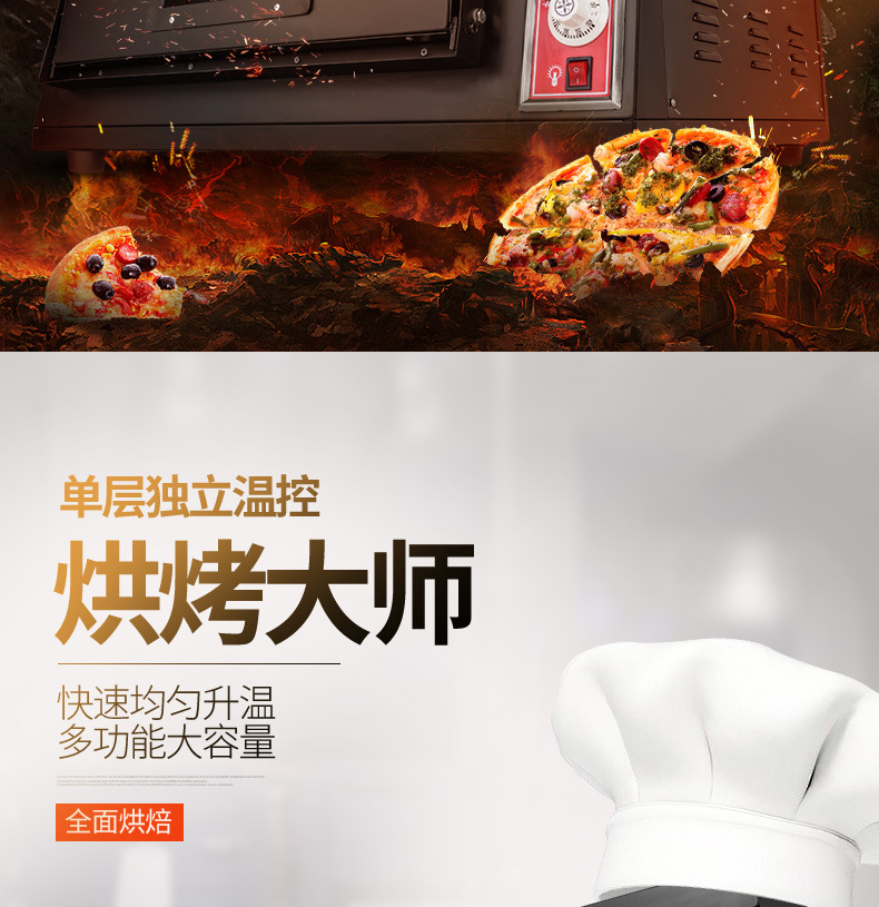 【正品】睿美披萨烤箱商用单层披萨炉 电披萨炉电蛋糕烤炉500度