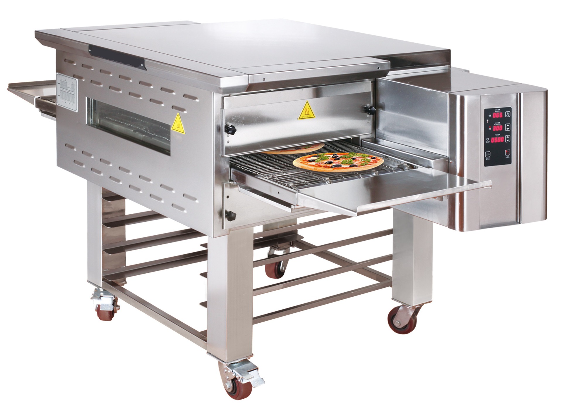 k 商用链式比萨烤炉 披萨链式烤箱 履带式双层烤炉 披萨炉厂家