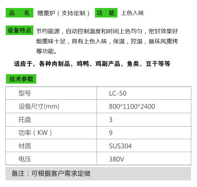 新一代 50型腊肉烤肠机械烟熏炉 节能商用不锈钢烟熏炉厂家热销