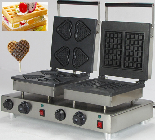 双头格子饼 煎饼机 华夫炉 糕点机 松饼机 小吃设备 华夫饼机