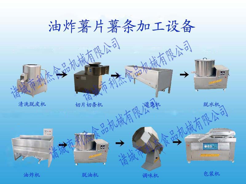 【商用】小型不锈钢薯片成套加工设备 油炸薯片薯条机