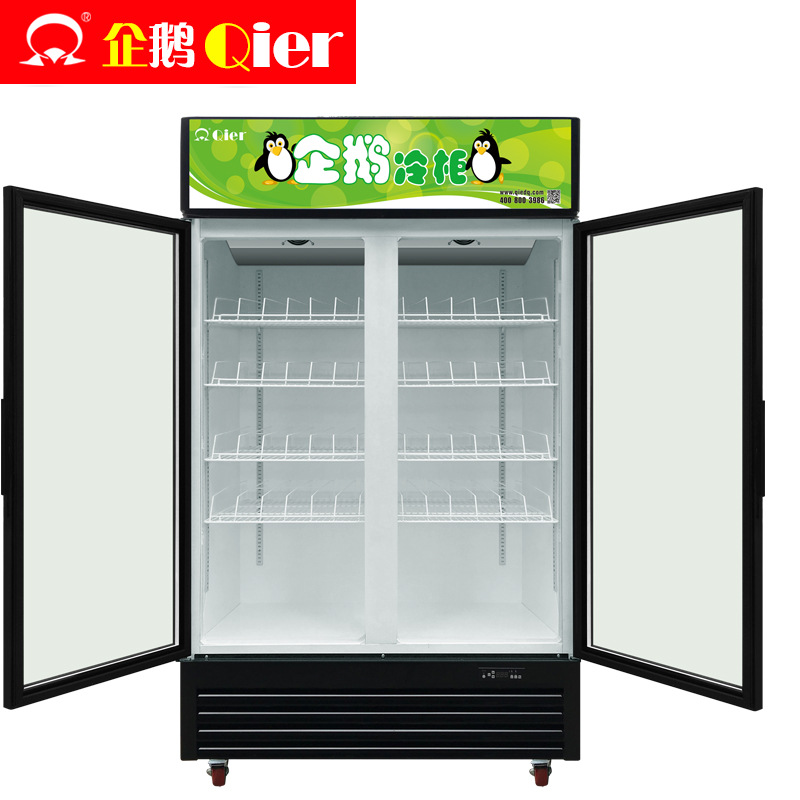 商用冰箱双门超市冰柜饮料啤酒保鲜冷藏展示柜立式双门铜管风冷