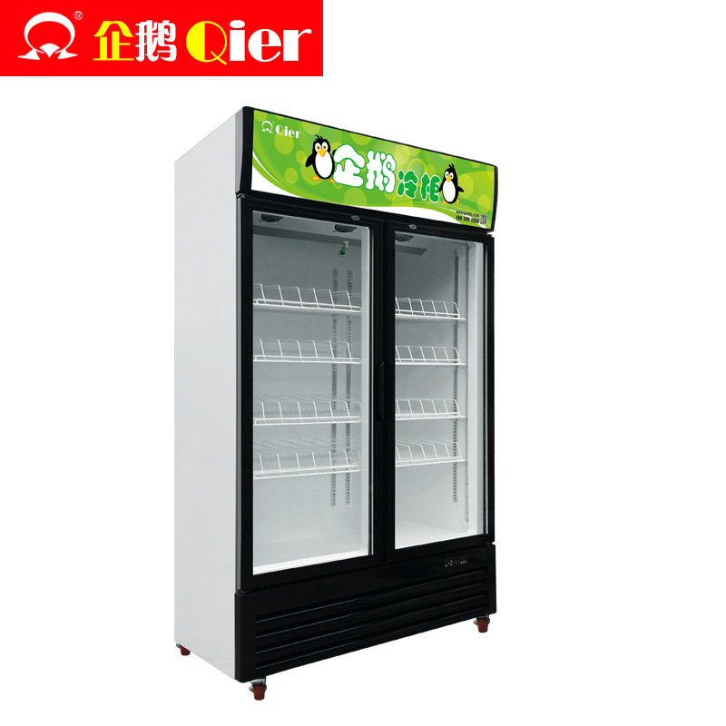 商用冰箱双门超市冰柜饮料啤酒保鲜冷藏展示柜立式双门铜管风冷
