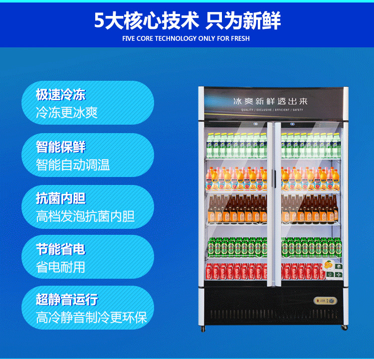 展示柜冷藏立式冰柜商用冰箱饮料饮品保鲜柜单双门冷饮料柜