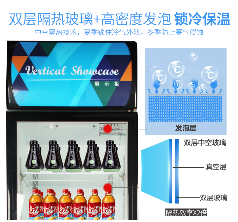 德玛仕商用展示柜冷藏 饮料展示柜 立式冰柜 冷冻立式双门-680L