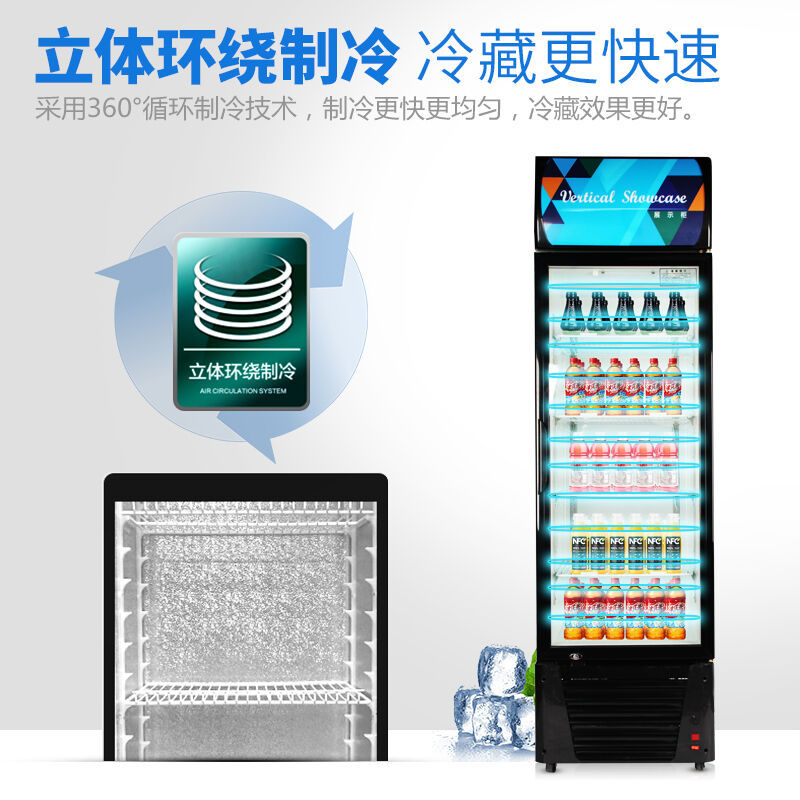 德玛仕商用展示柜冷藏 饮料展示柜 立式冰柜 冷冻立式双门-680L