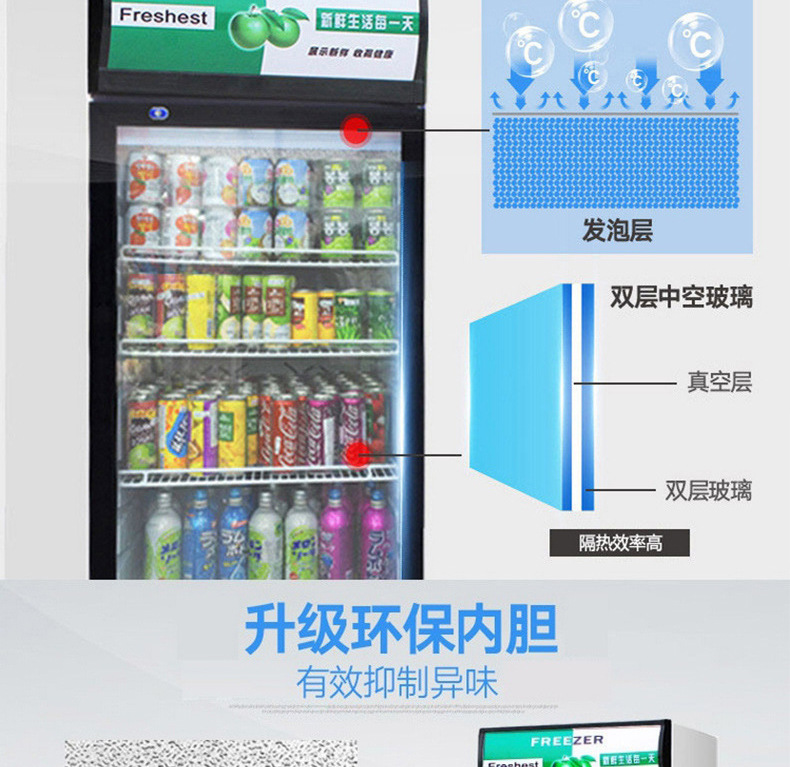 睿美展示柜直冷立式冰柜单门双门商用冷藏冰箱饮料饮柜品展示冷柜
