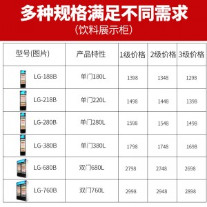 德玛仕商用展示柜冷藏 饮料展示柜 立式冰柜 冷冻立式双门-680L