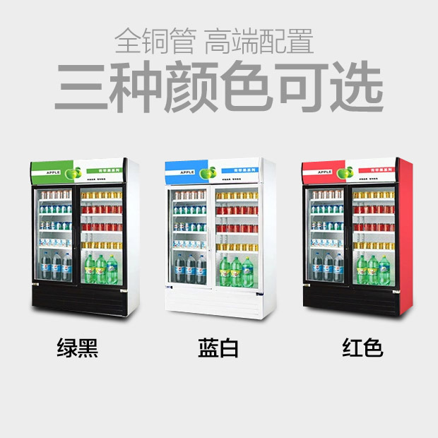 乐创展示柜冷藏立式冰柜 商用冰箱饮料饮品保鲜柜 双门冷藏展示柜