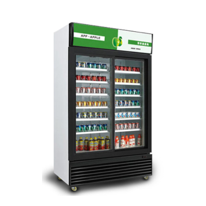 乐创双门冷藏柜保鲜柜立式冷饮超市饮料柜 冷柜冰柜 商用展示柜