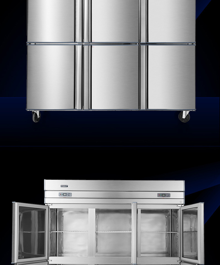 FEST六门冰箱六门冷柜冰柜商用双机双温立式冷藏冷冻厨房冰箱铜管