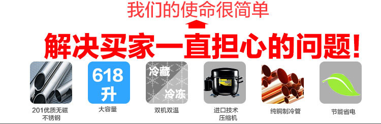 商用冰柜立式四六门冰箱冷柜 保鲜柜 冷藏柜 不锈钢冰柜