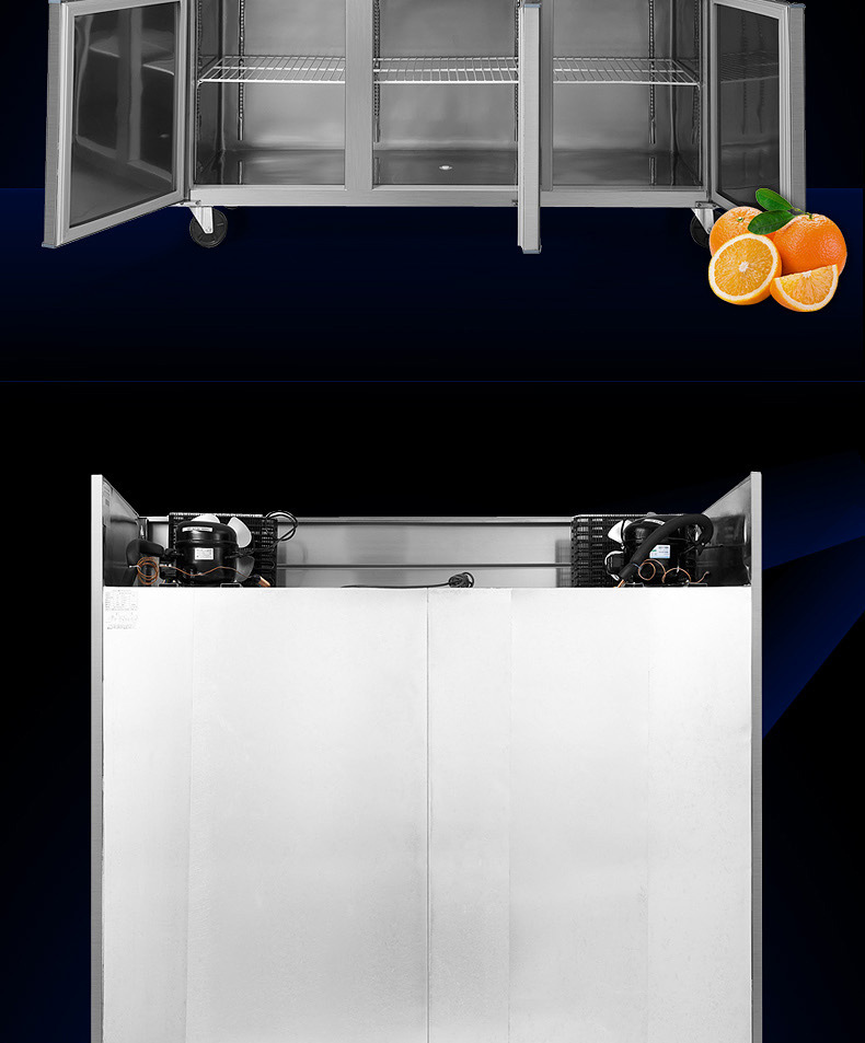 FEST 六门冰箱不锈钢冷柜6门冰柜商用双机双温立式冷藏冷冻柜铜管