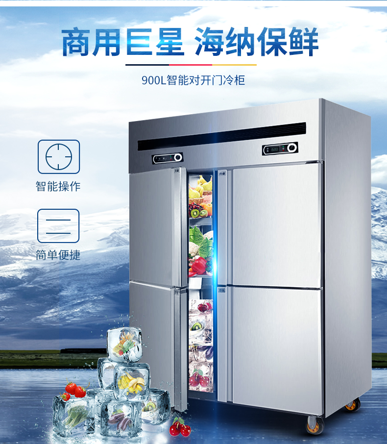 德玛仕商用立式六门冰柜商用六门立式 展示柜 -KCD1.6L6 全冷藏