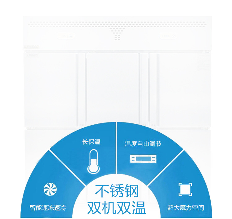 厂家直销商用立式不锈钢冰柜 六门冰箱 双温冷柜 保鲜冷藏柜