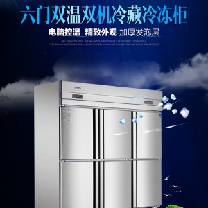 FEST六门冰箱 六门冷柜 冰柜商用双机双温立式冷藏冷冻厨房冰箱