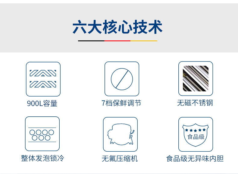 德玛仕商用立式六门冰柜商用六门立式 展示柜 BCD-1300A 全冷冻