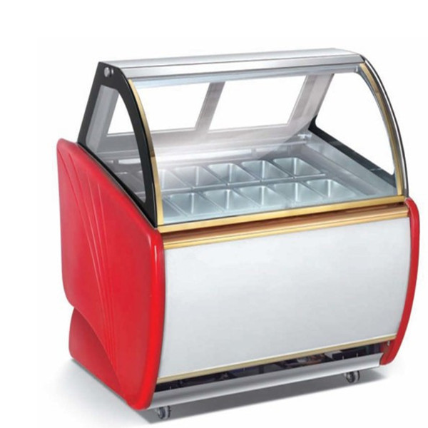 厂家直销冰淇淋柜 风冷卧式商用硬质冷冻雪糕柜展示柜12盘新品