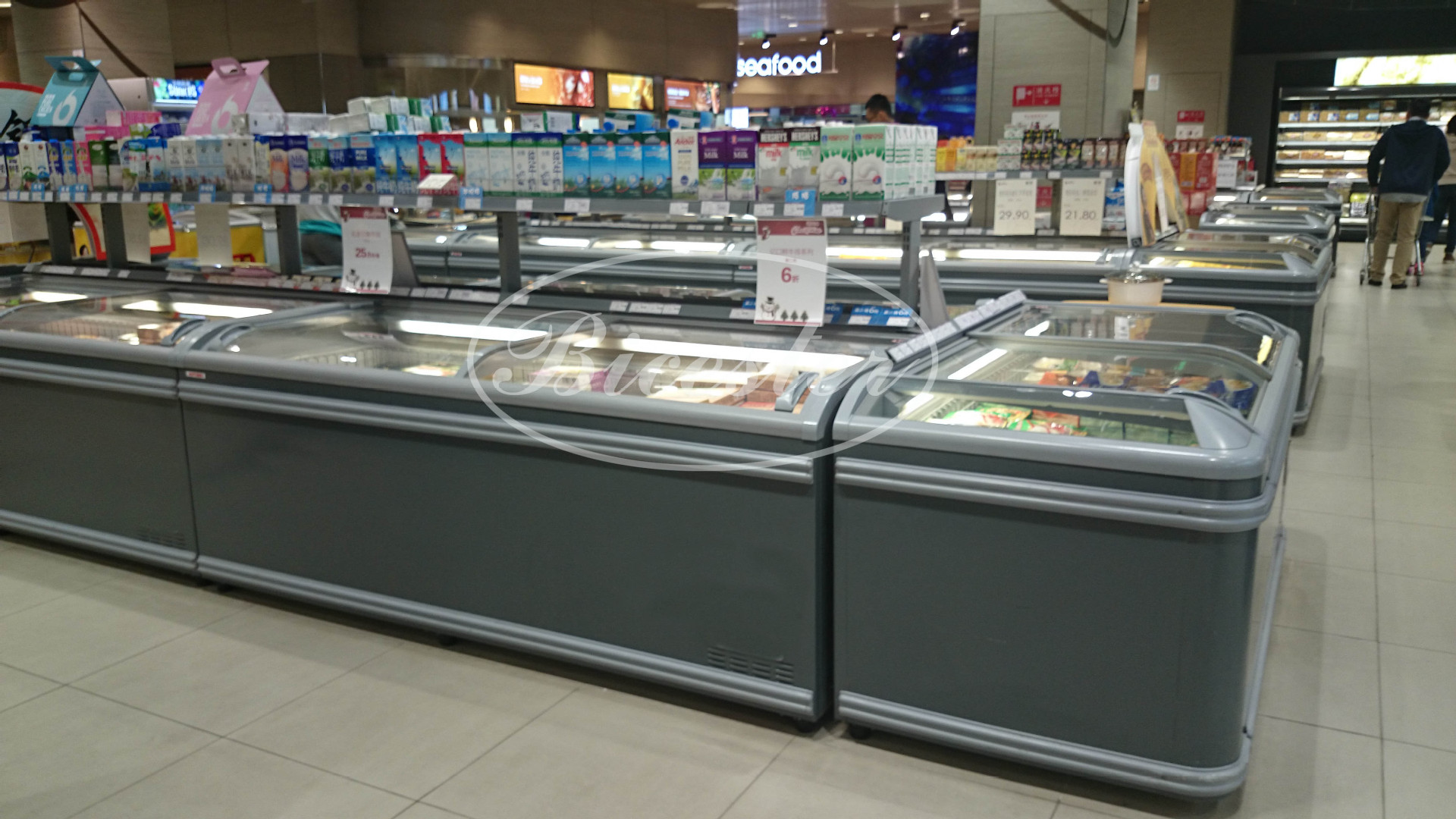 超市汤圆水饺冷冻展示柜 商用卧式冰柜组合岛柜 肉丸冷冻保鲜冷柜