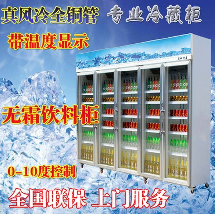 厂家直销冰柜立式五门冷藏陈列柜 饮料展示冰箱 超市便利店保鲜柜