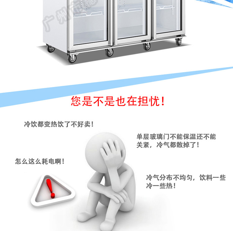 穗凌LG4-1000M3F立式单温三门风冷直冷展示冷藏柜商用超市冰柜