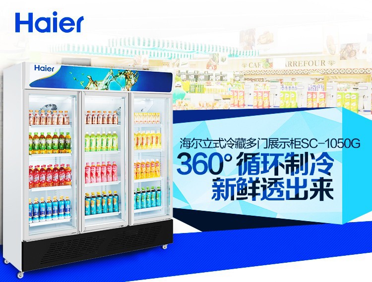 Haier/海尔冷柜、商用立式展示冰柜、海尔立式冷藏展示柜SC-1050G