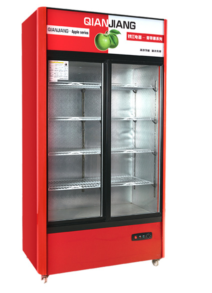 钱江立式双门展示冰柜 冷冻超市展示冰柜 饮料啤酒陈列冷柜1.2米