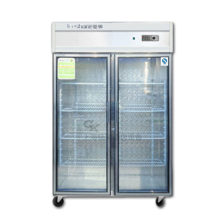 爱雪 立式双二门陈列柜冷藏柜展示柜保鲜柜冰柜商用冰箱