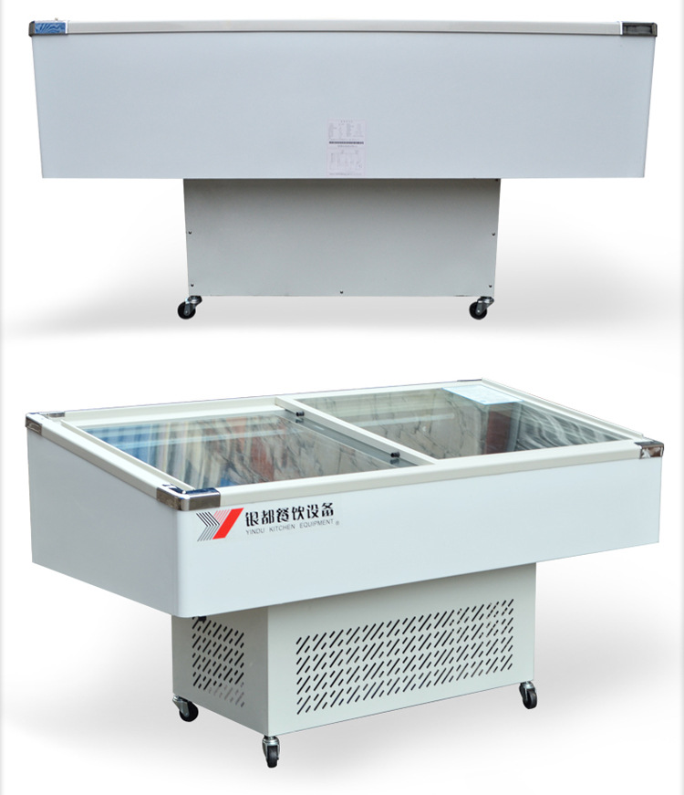 银都1.8米海鲜柜展示柜生鲜冰柜冷柜卧式保鲜商用冷冻冷藏冰箱