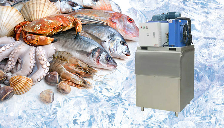 厂家商用300公斤片冰制冰机 商用小型300kg超市海鲜鳞片制冰机