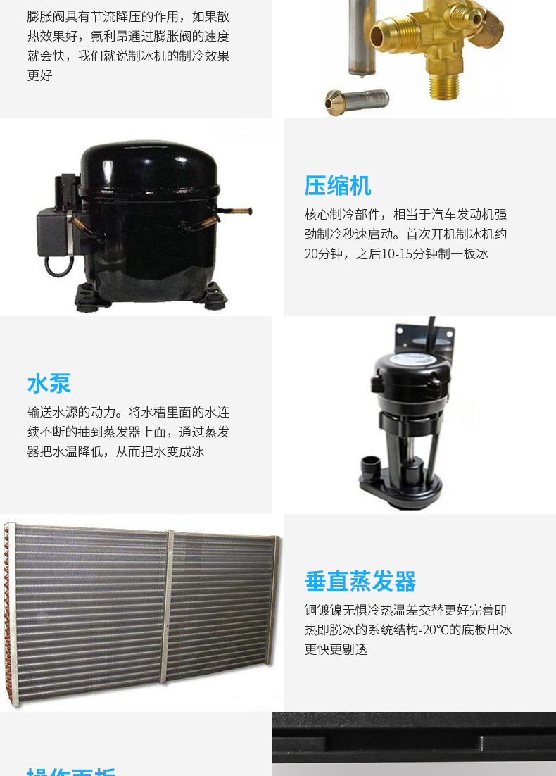 LB100全自动一体式制冰机 奶茶店颗粒冰机方块冰日产冰50KG