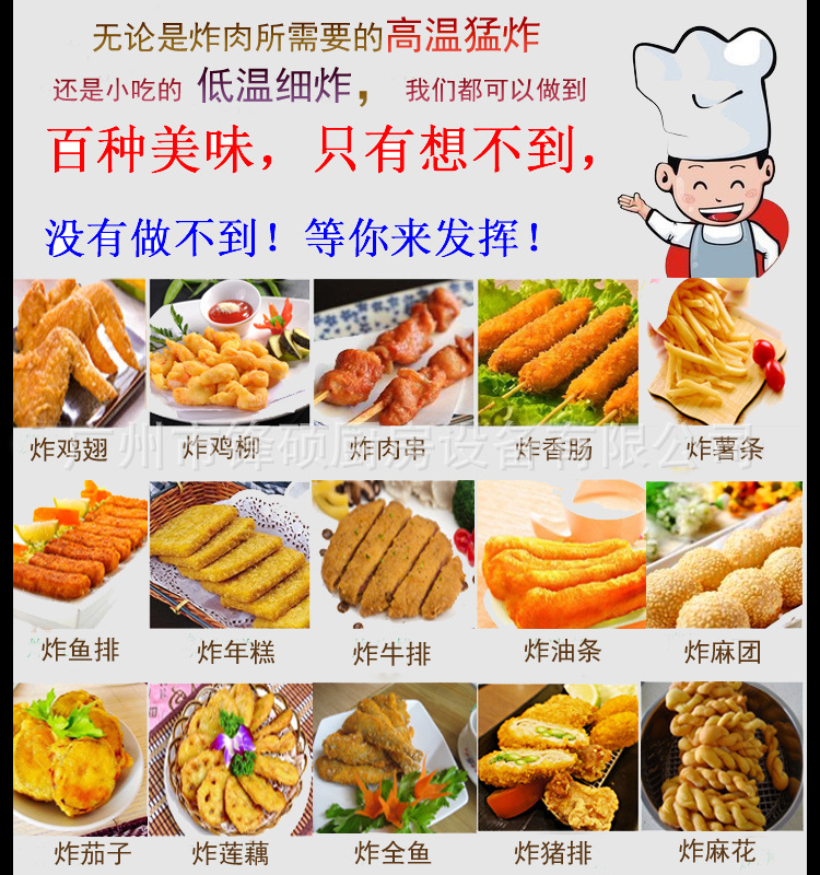 油炸设备燃气炸炉 大容量商用立式控温油炸锅 煤气炸鸡排油炸机