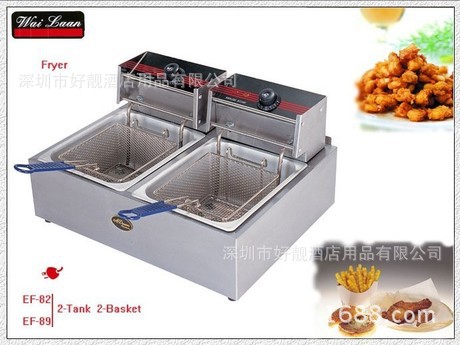 唯利安EF-89商用恒温双缸双筛电炸炉 炸土豆机 炸鸡炉 油炸锅
