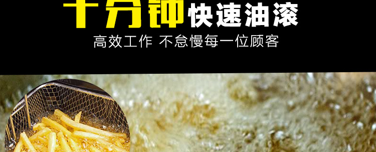 电炸炉 单缸特缤加厚大6L家用薯条薯塔机炸鸡炉油炸炉 油炸锅商用