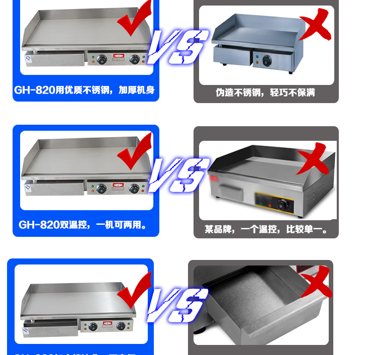 新粤海扒炉GH-820商用电扒炉手抓饼铜锣烧鱿鱼铁板烧烤设备