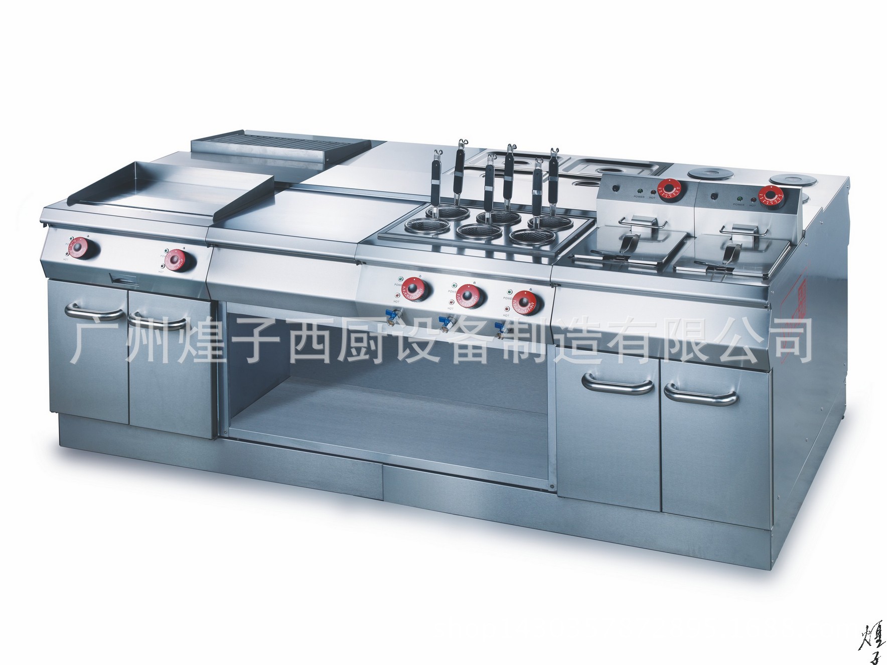 王子西厨HZ-EC-4S 豪华方形四头电煮食炉连电焗炉 电热烤箱商用